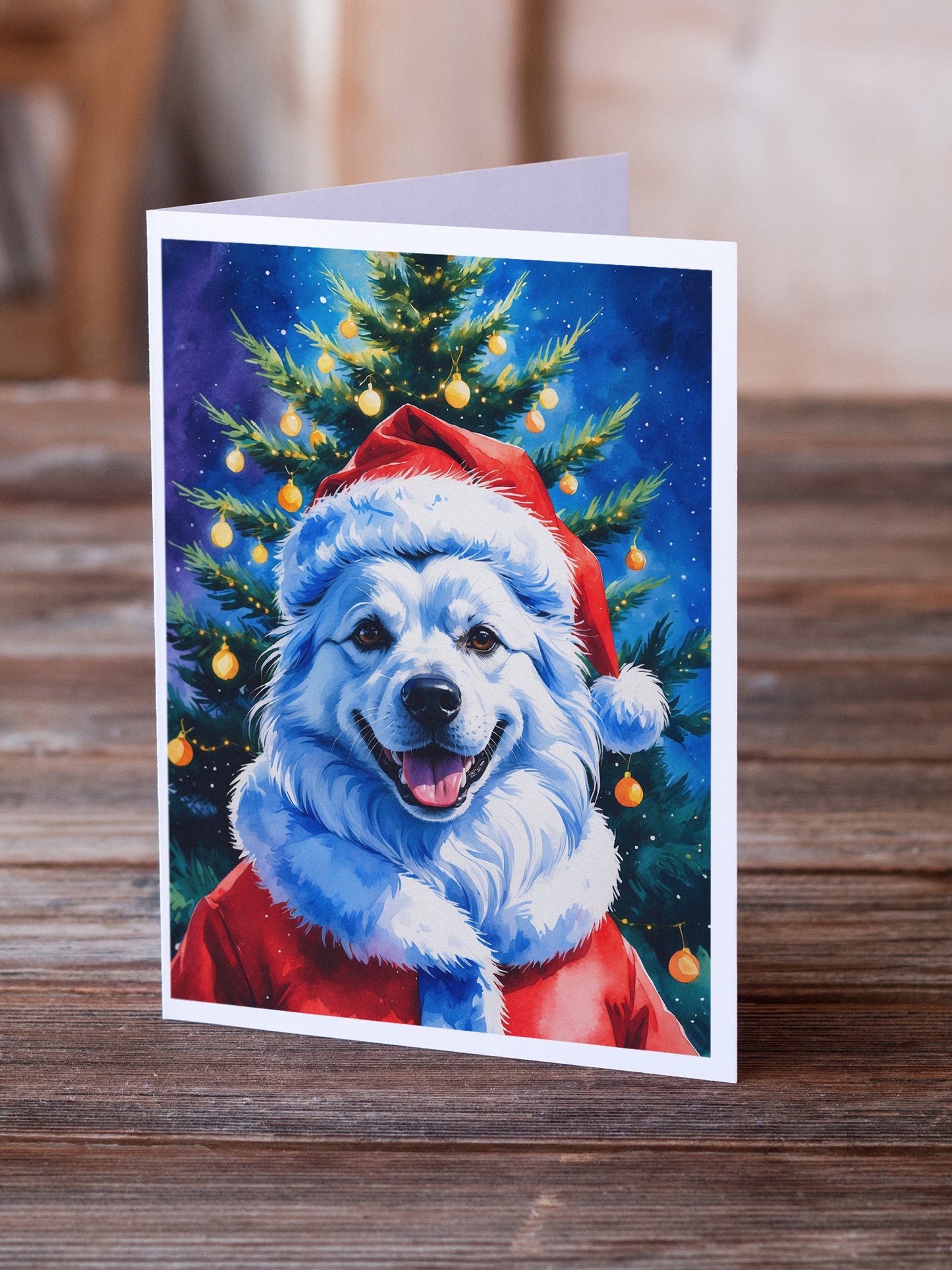 American Eskimo Christmas Greeting Cards Pack of 8