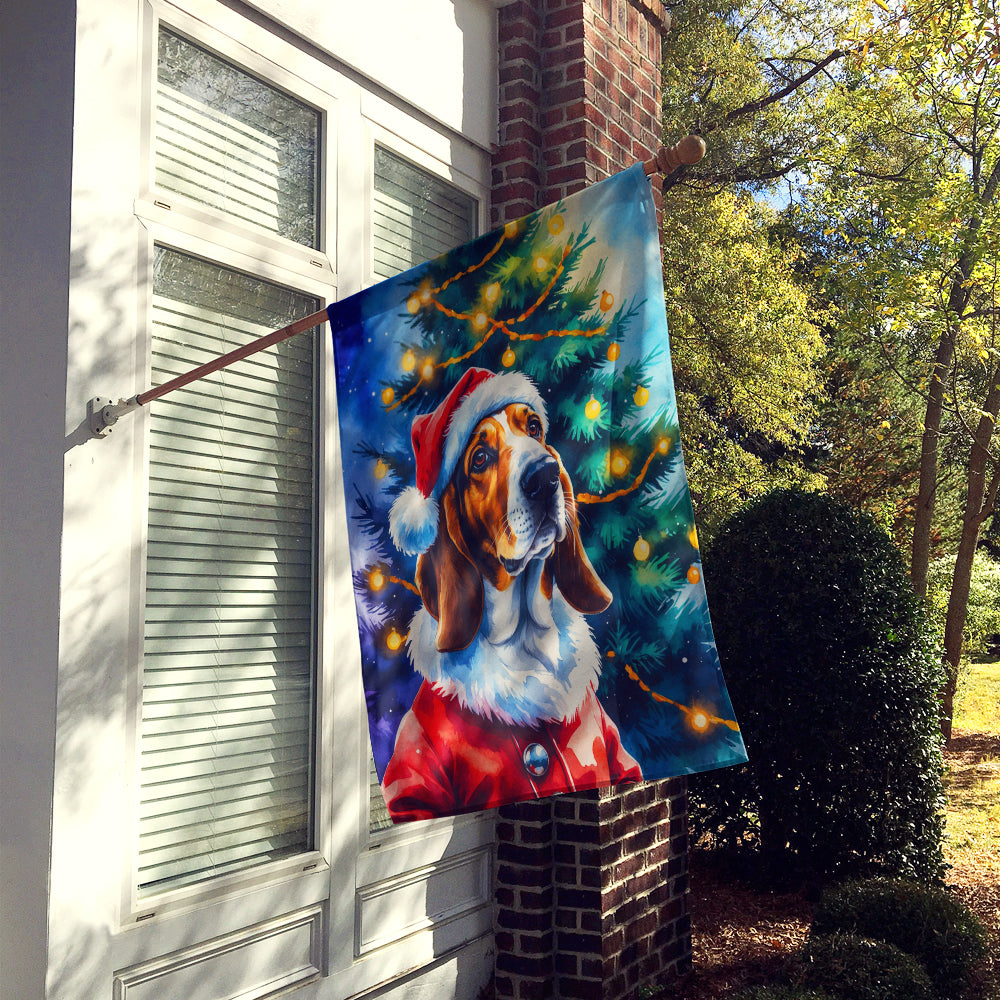 Basset Hound Christmas House Flag