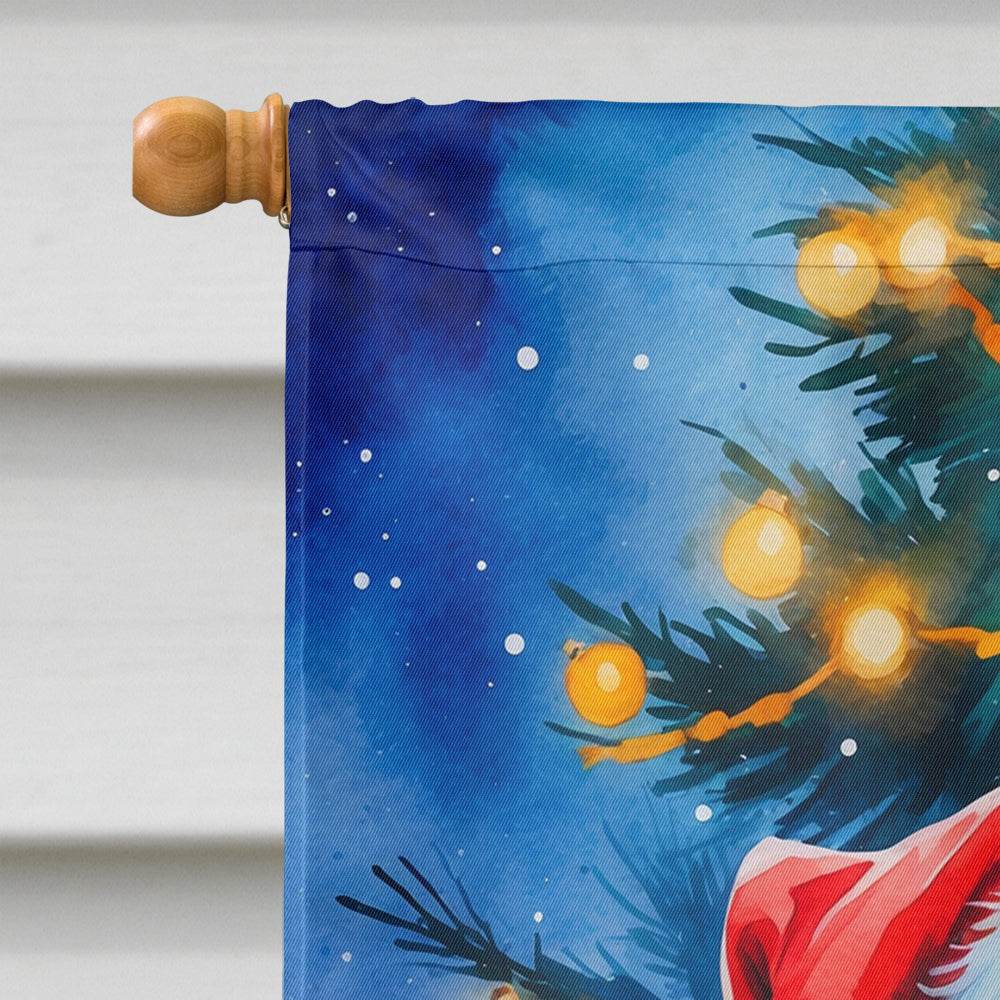 Basset Hound Christmas House Flag
