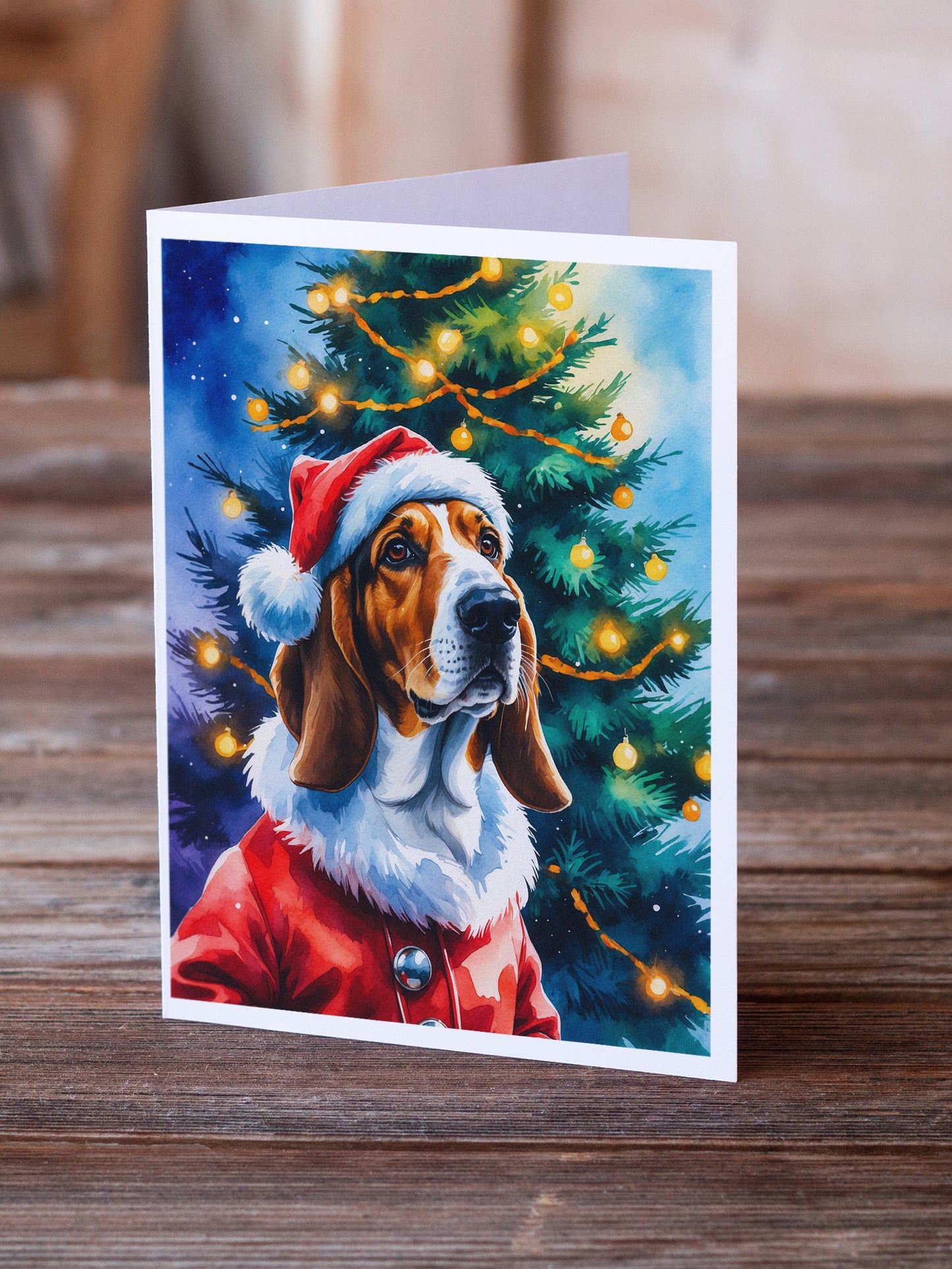 Basset Hound Christmas Greeting Cards Pack of 8