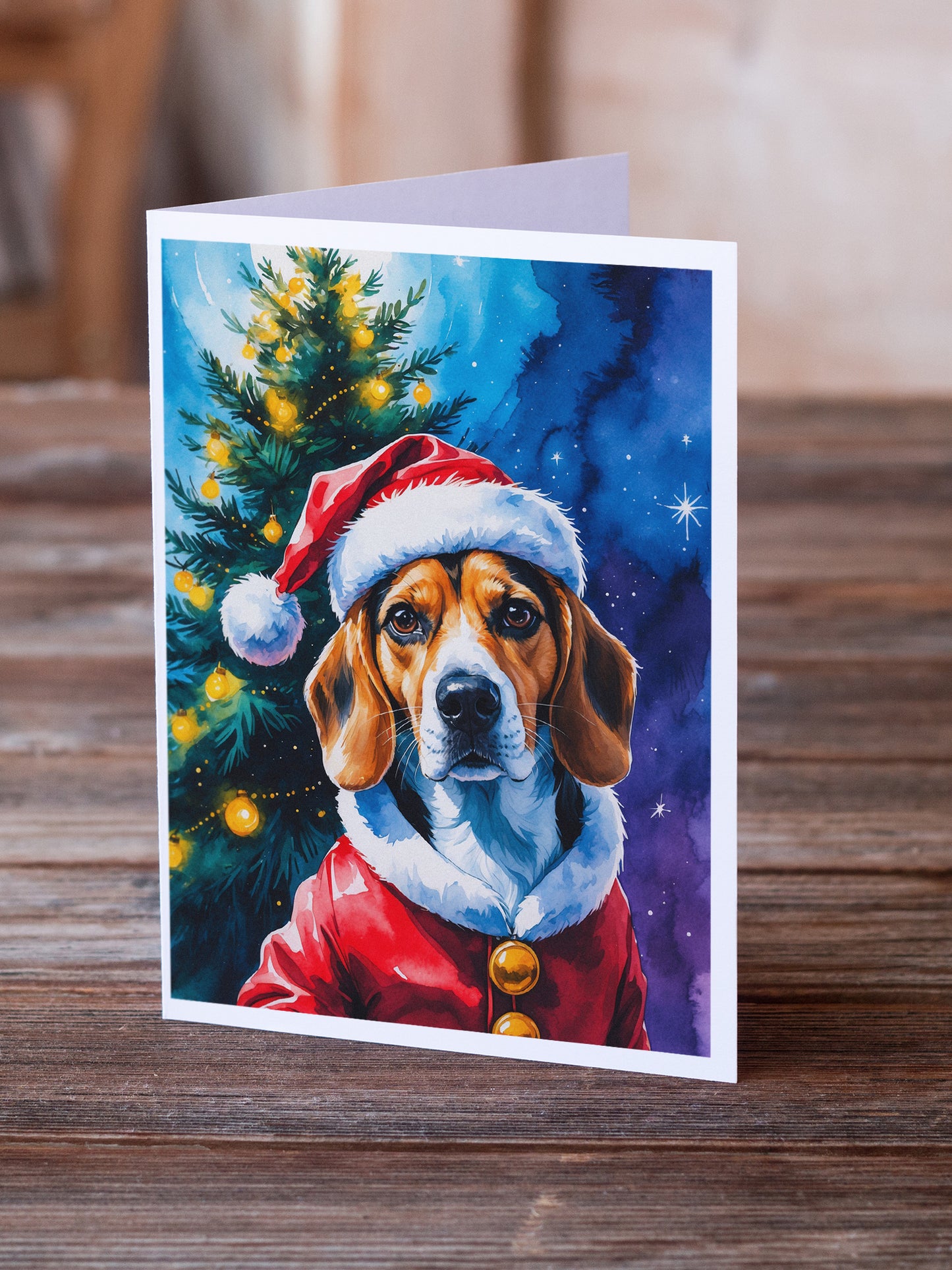 Beagle Christmas Greeting Cards Pack of 8
