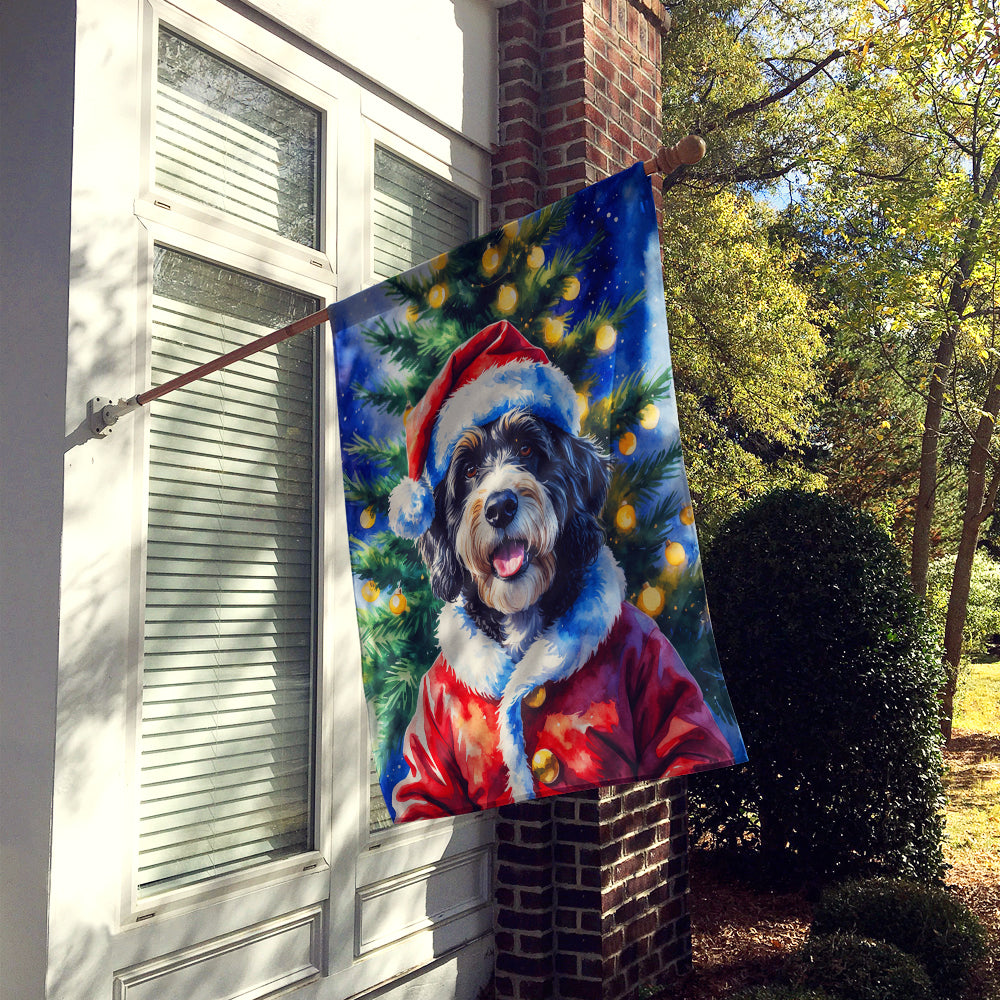 Bernedoodle Christmas House Flag