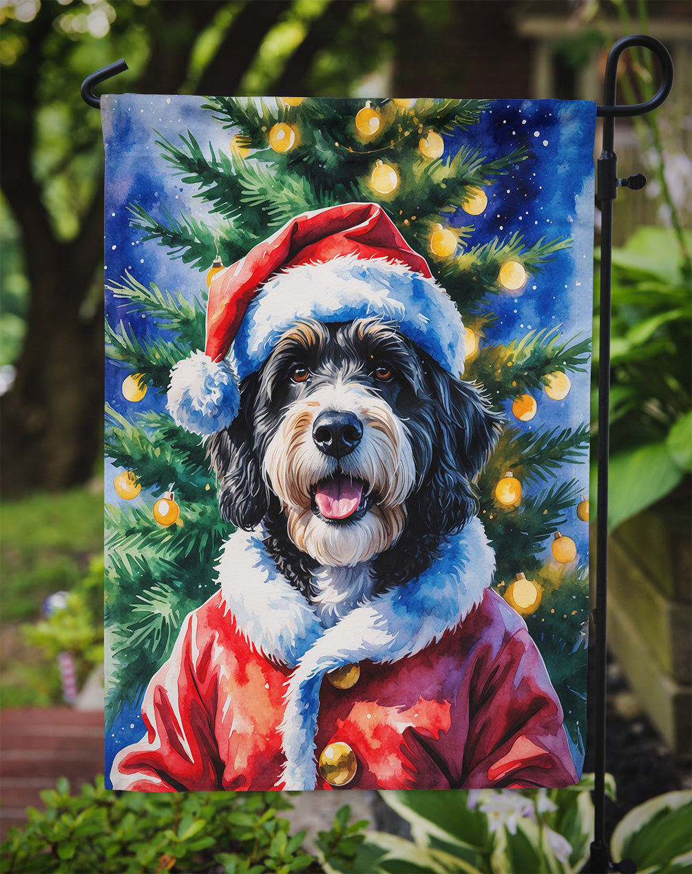 Bernedoodle Christmas Garden Flag