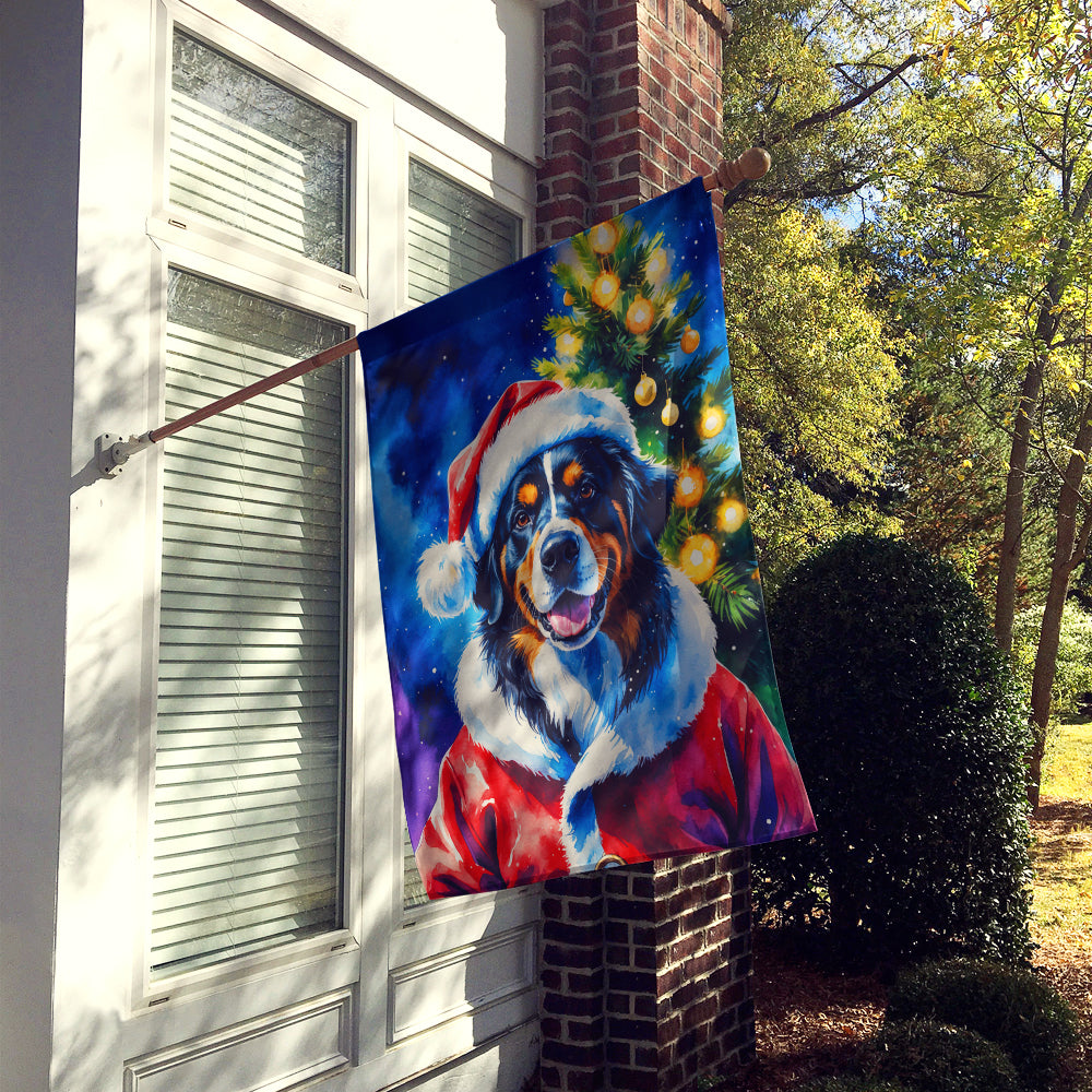 Bernese Mountain Dog Christmas House Flag