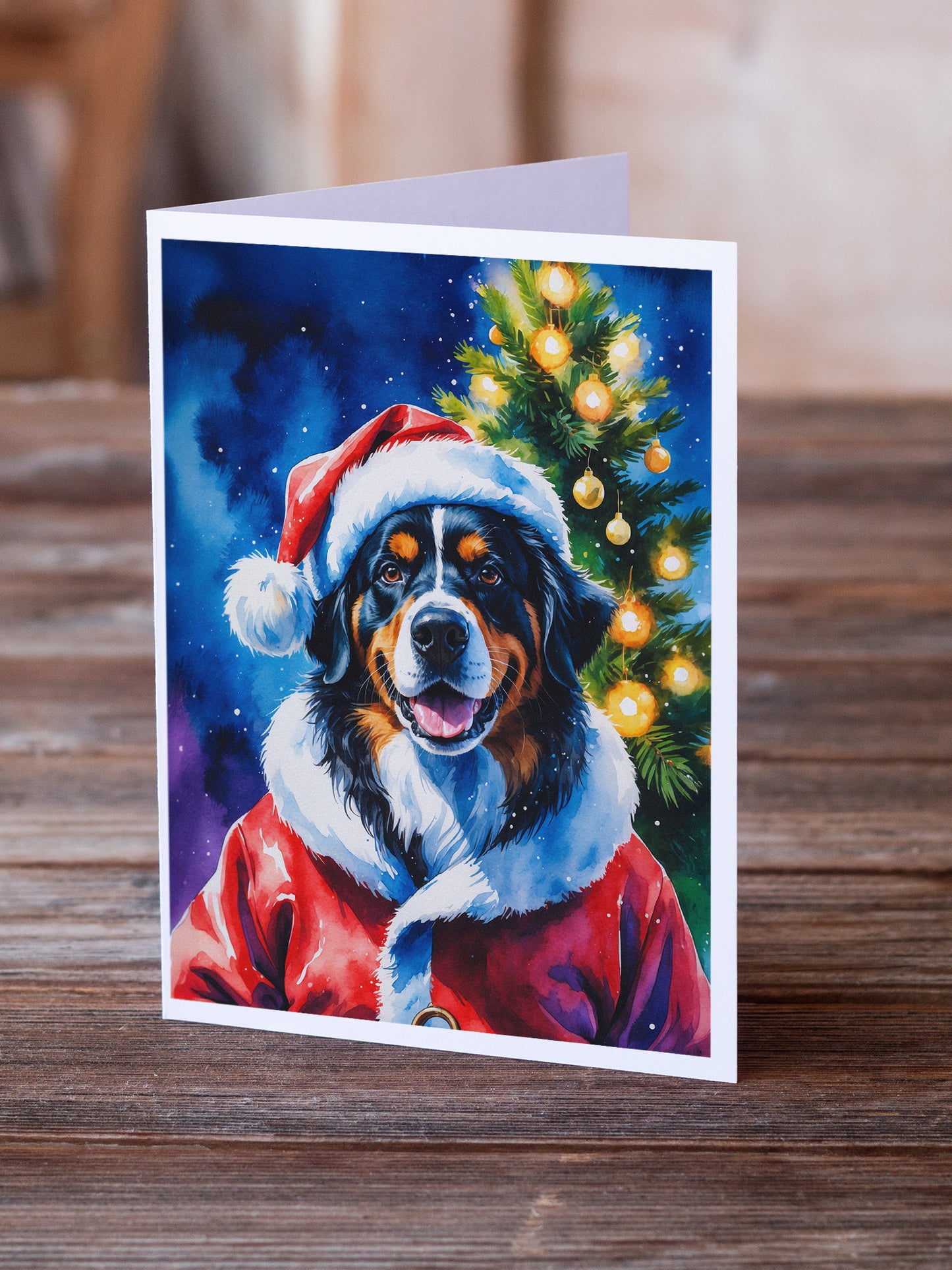 Bernese Mountain Dog Christmas Greeting Cards Pack of 8