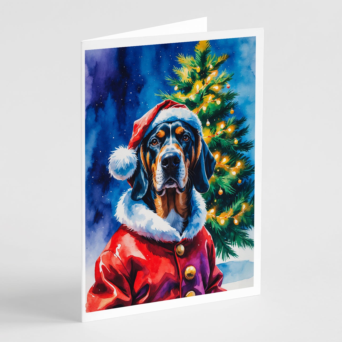 Buy this Bluetick Coonhound Christmas Greeting Cards Pack of 8