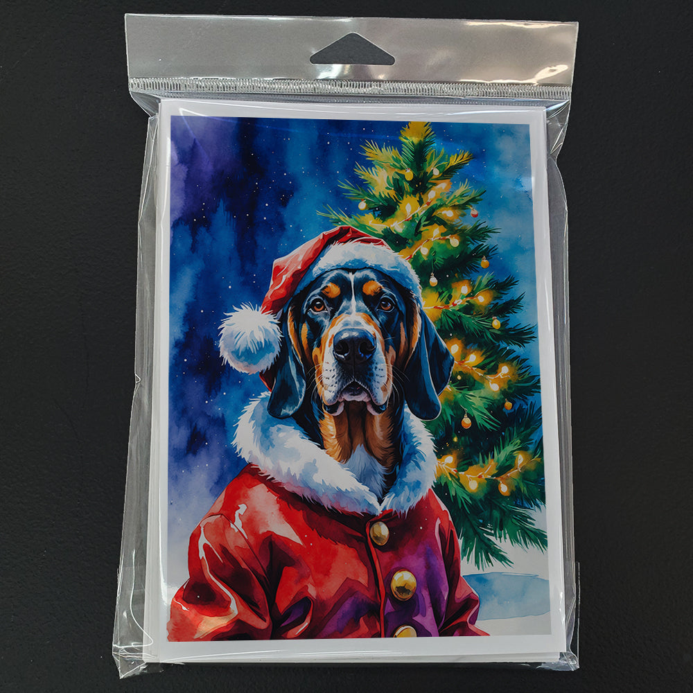 Bluetick Coonhound Christmas Greeting Cards Pack of 8