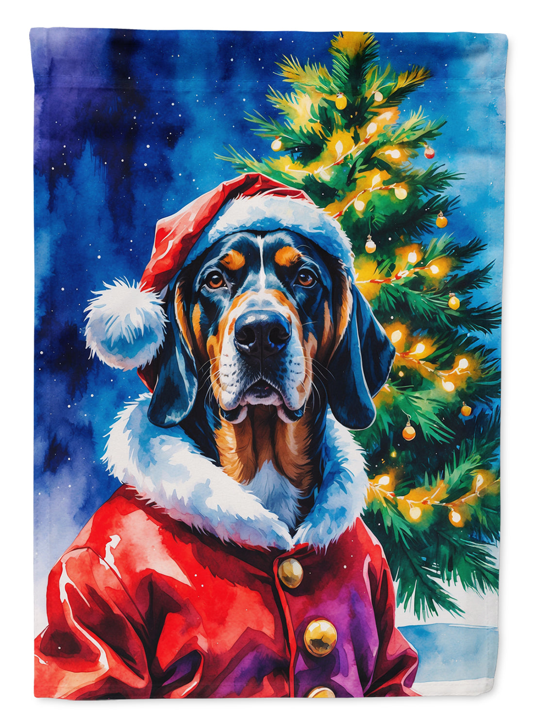 Buy this Bluetick Coonhound Christmas Garden Flag