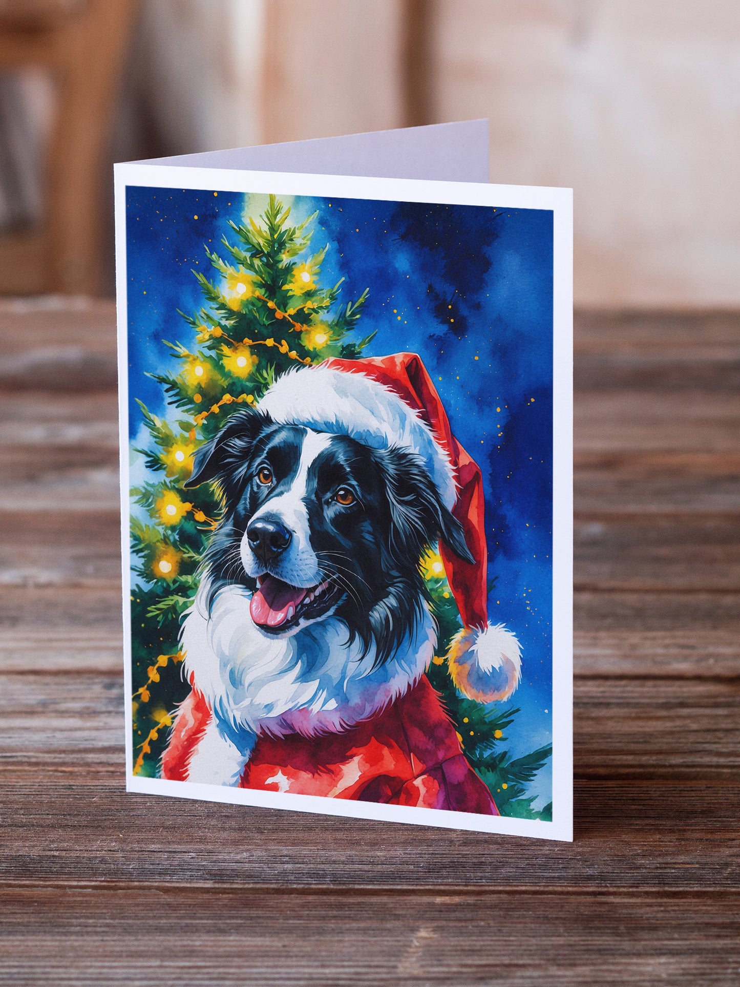 Border Collie Christmas Greeting Cards Pack of 8