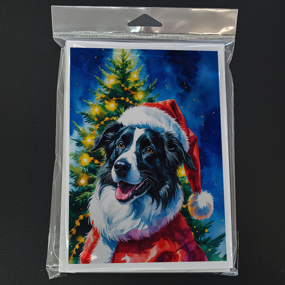 Border Collie Christmas Greeting Cards Pack of 8