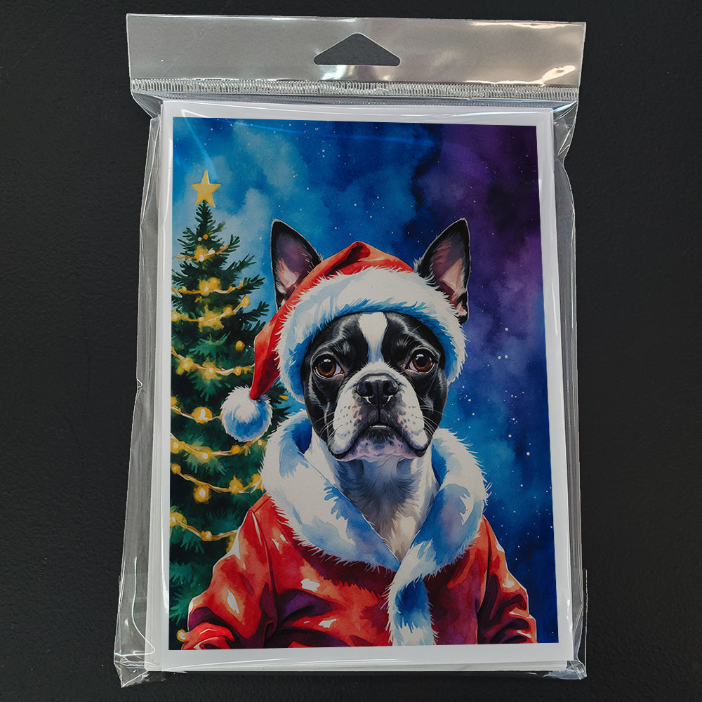 Boston Terrier Christmas Greeting Cards Pack of 8