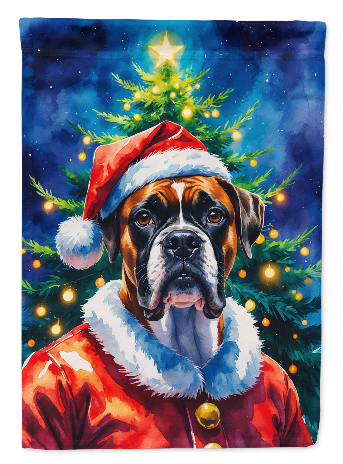 Buy this Boxer Christmas House Flag