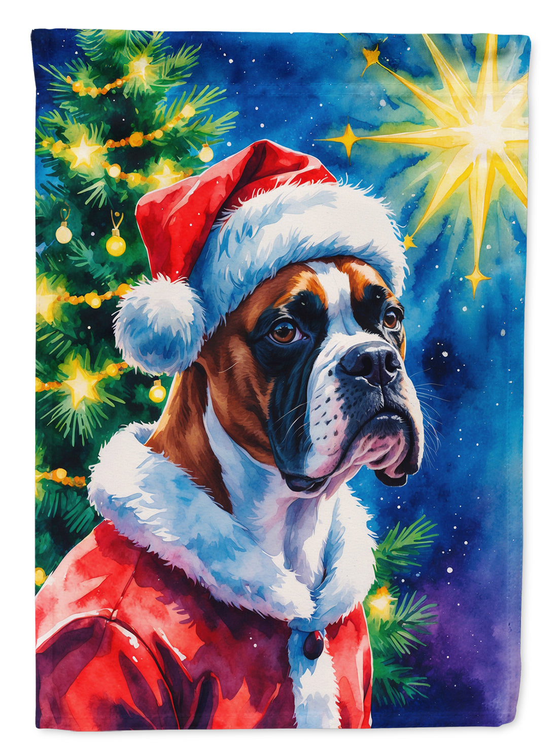 Buy this Boxer Christmas House Flag