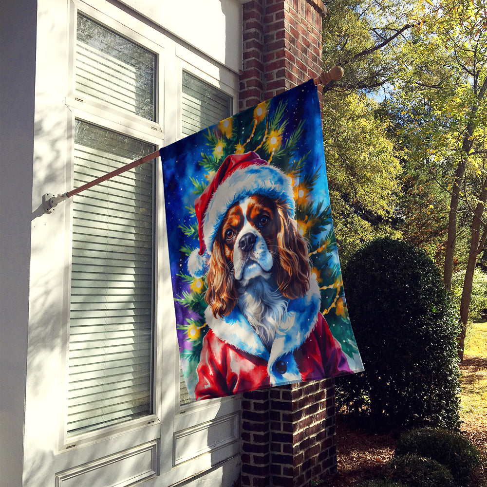 Cavalier Spaniel Christmas House Flag