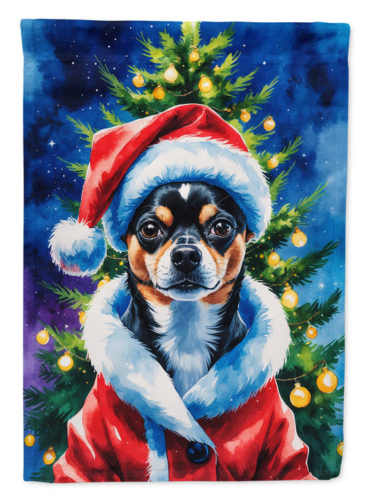 Buy this Black and Tan Chihuahua Christmas House Flag