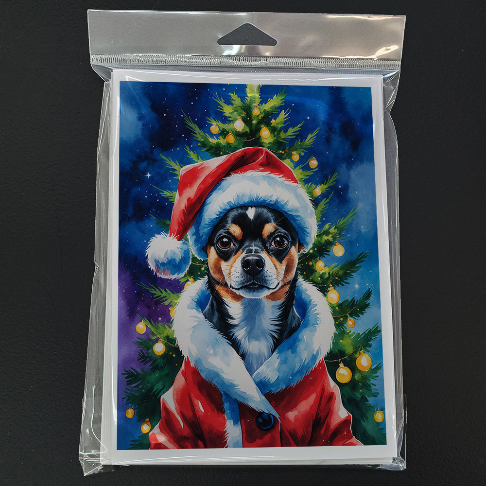 Black and Tan Chihuahua Christmas Greeting Cards Pack of 8