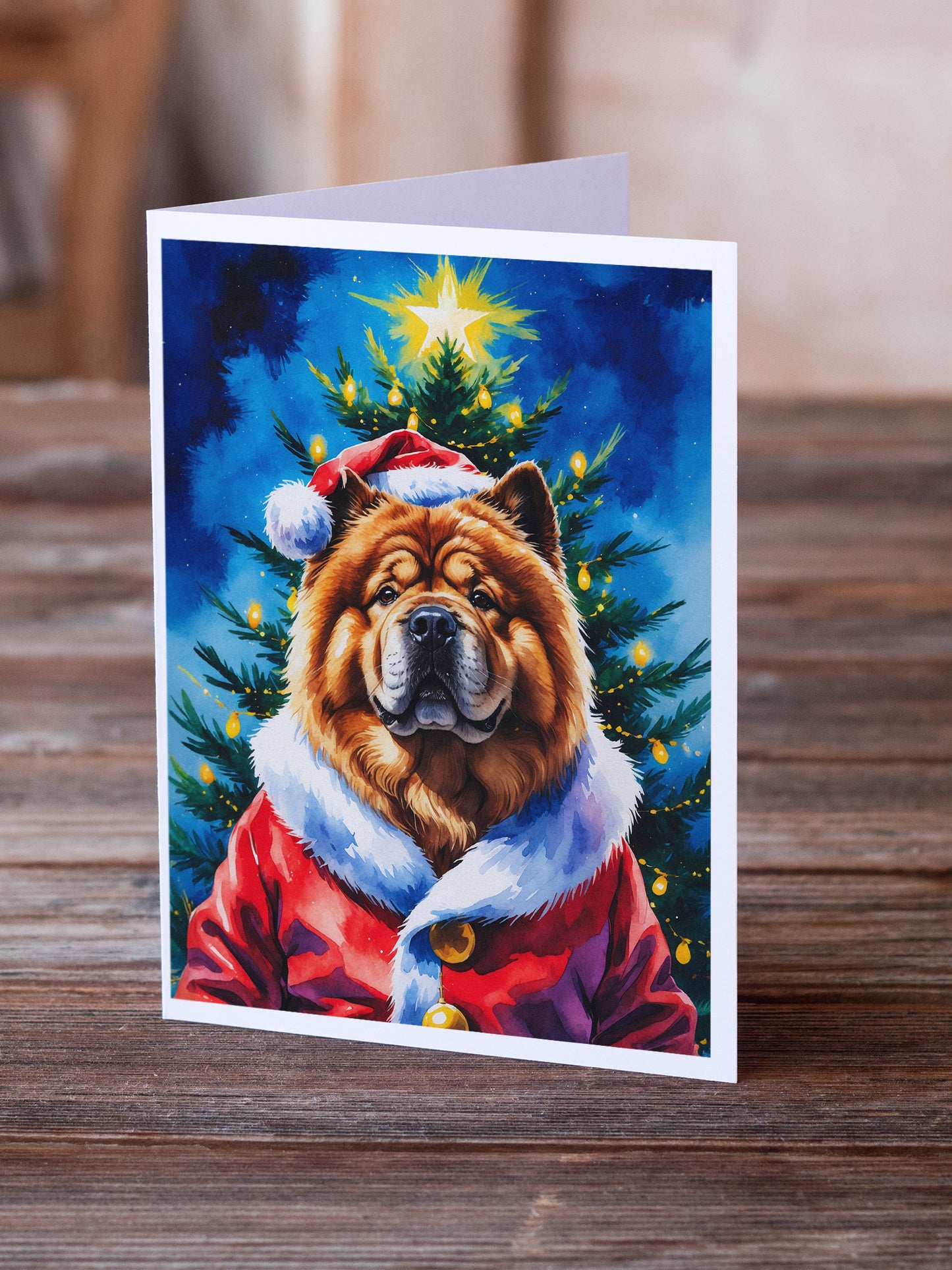 Chow Chow Christmas Greeting Cards Pack of 8