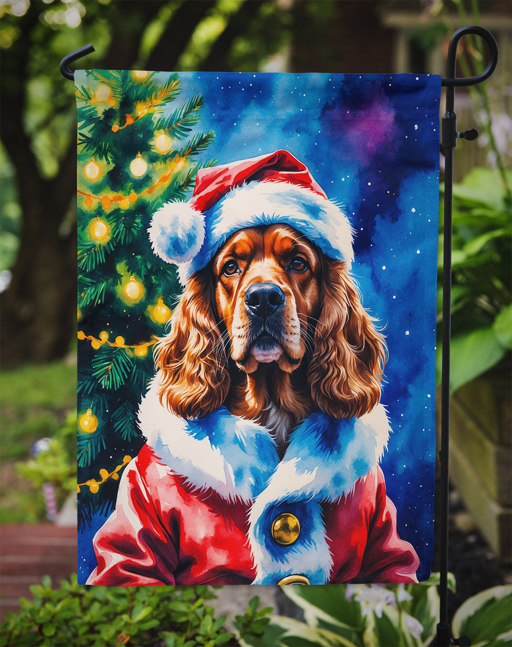 Cocker Spaniel Christmas Garden Flag