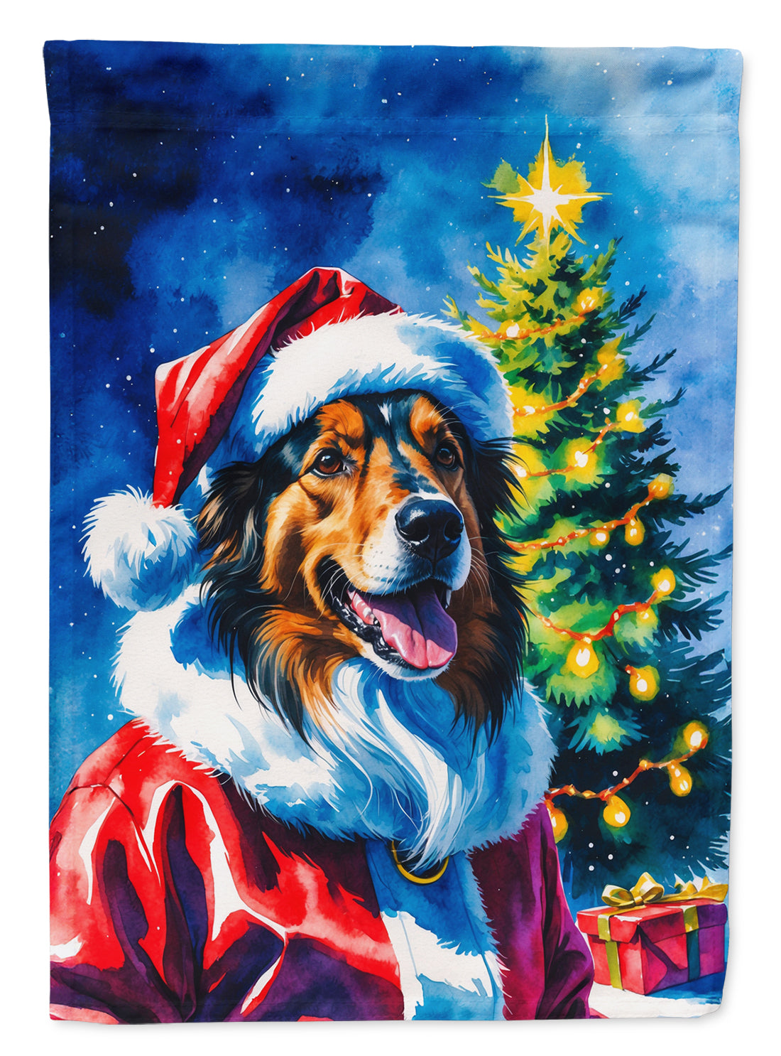 Buy this Collie Christmas House Flag