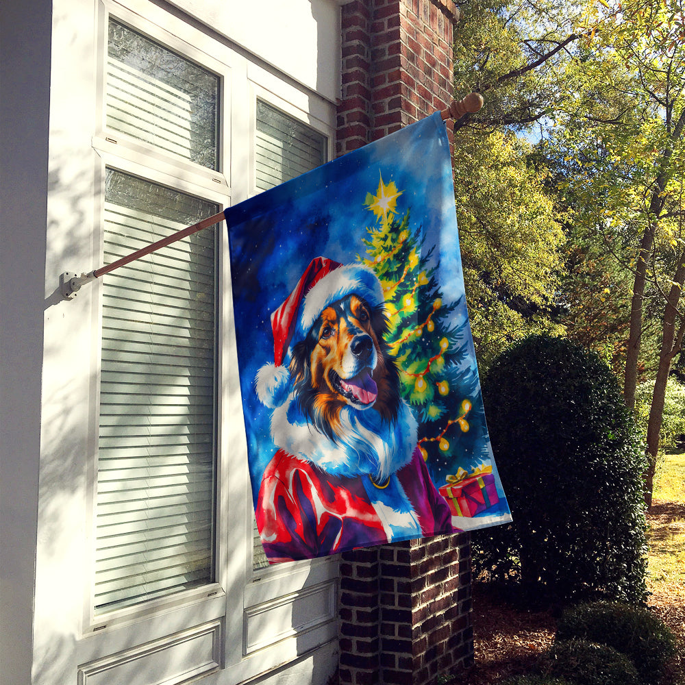 Collie Christmas House Flag
