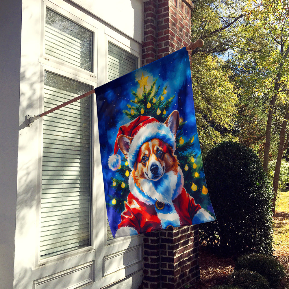 Corgi Christmas House Flag