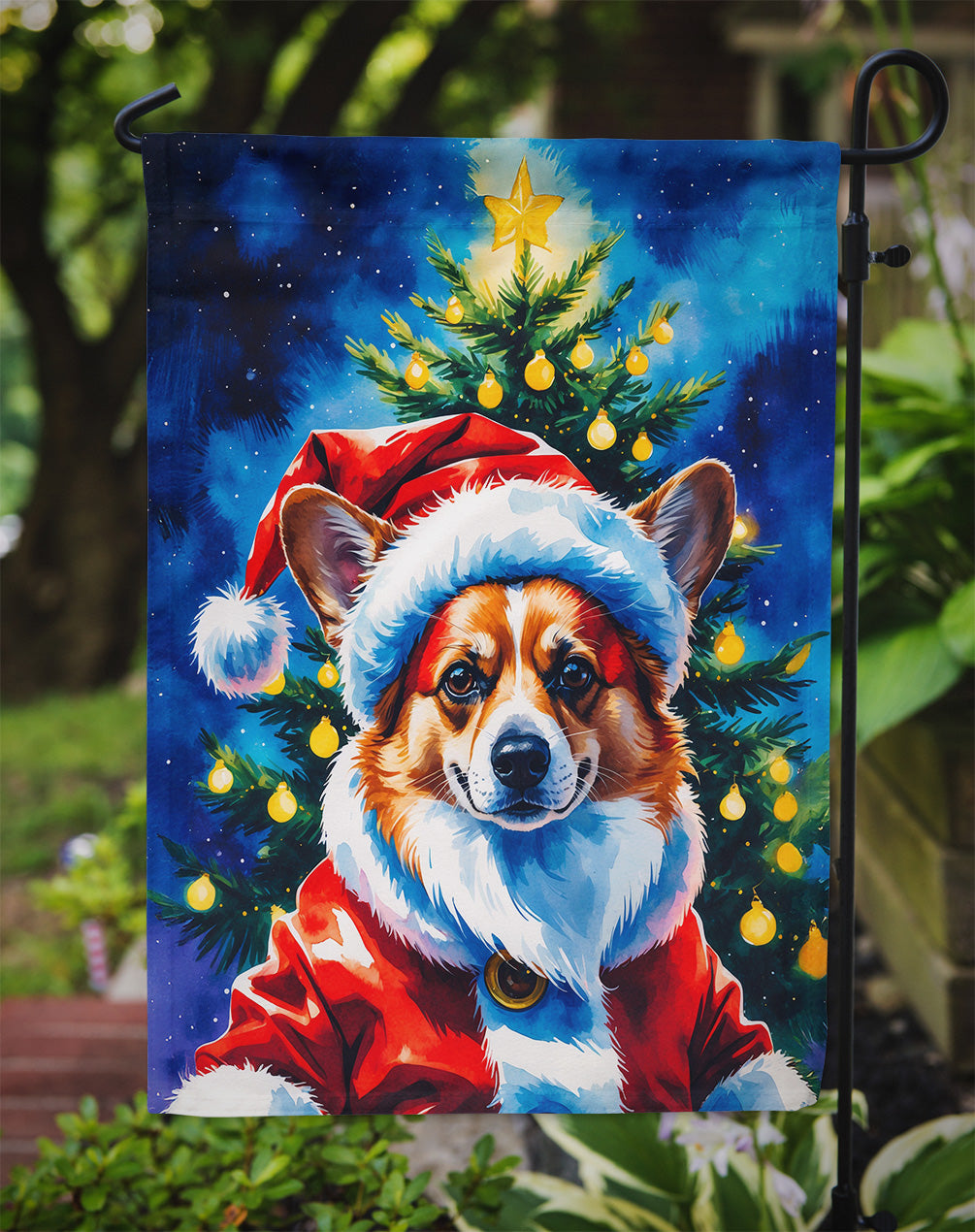 Corgi Christmas Garden Flag