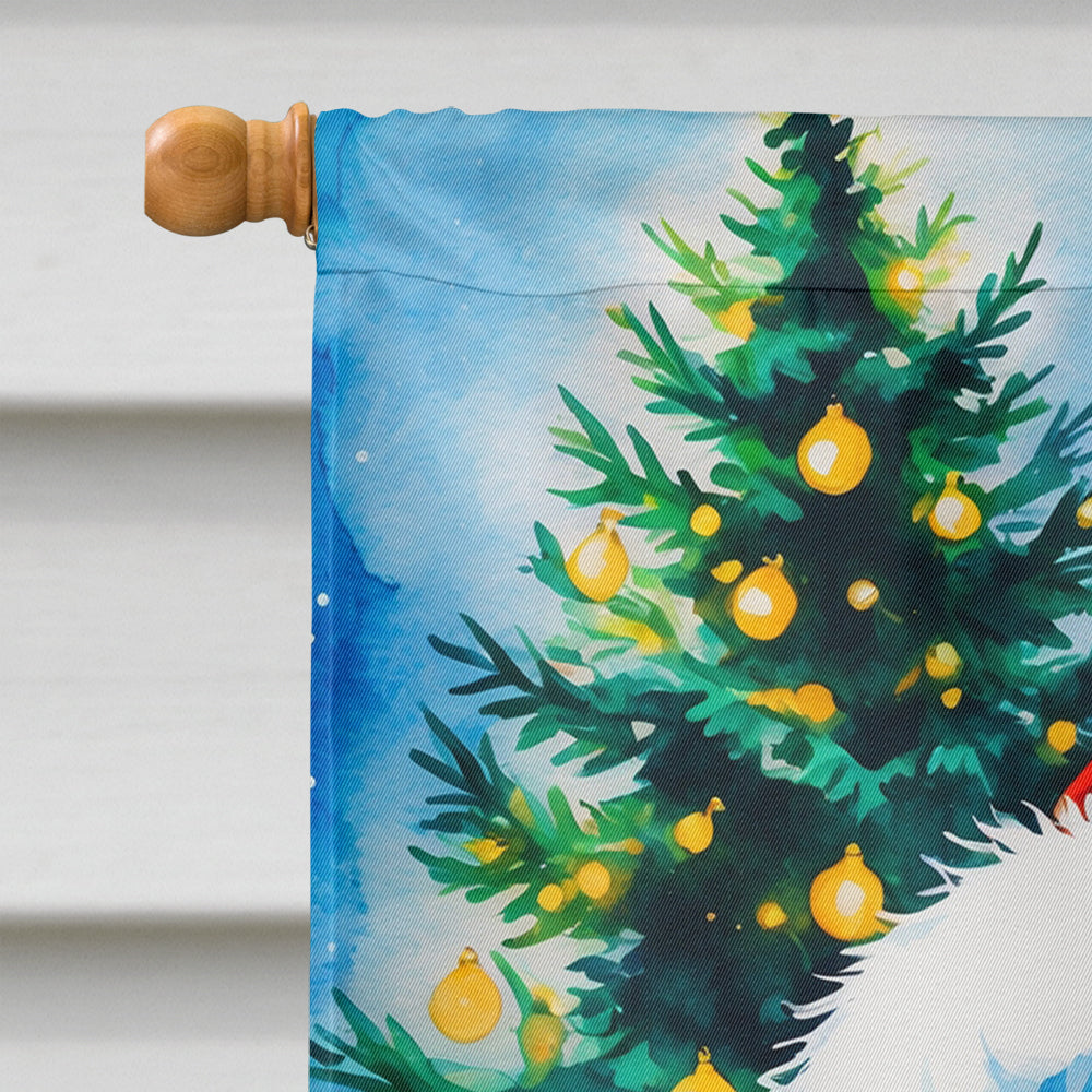 Red Dachshund Christmas House Flag