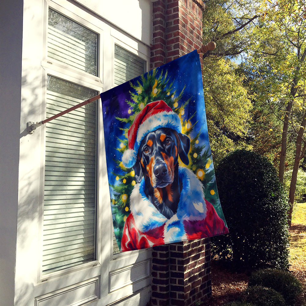 Doberman Pinscher Christmas House Flag