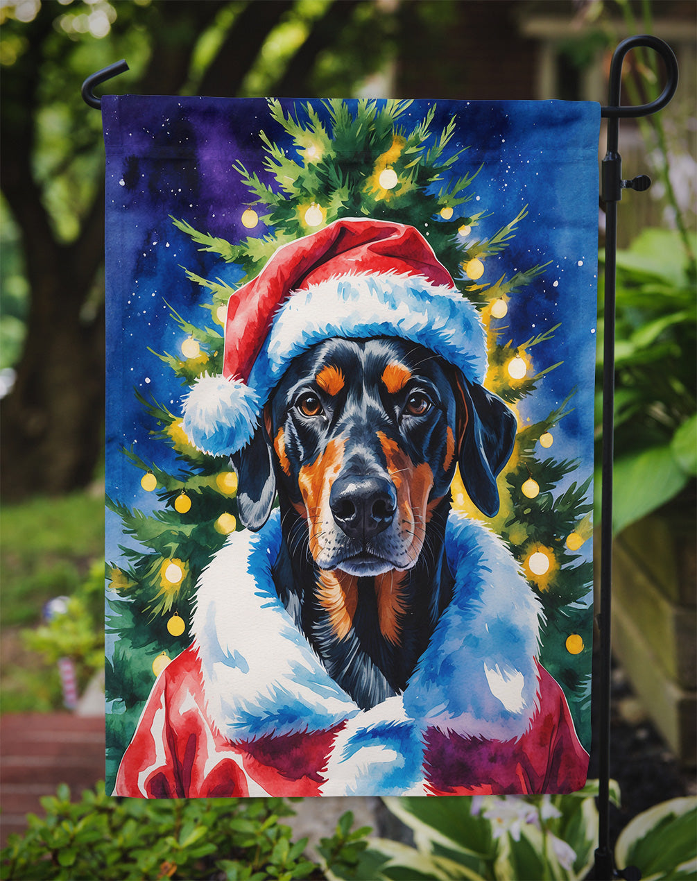 Doberman Pinscher Christmas Garden Flag