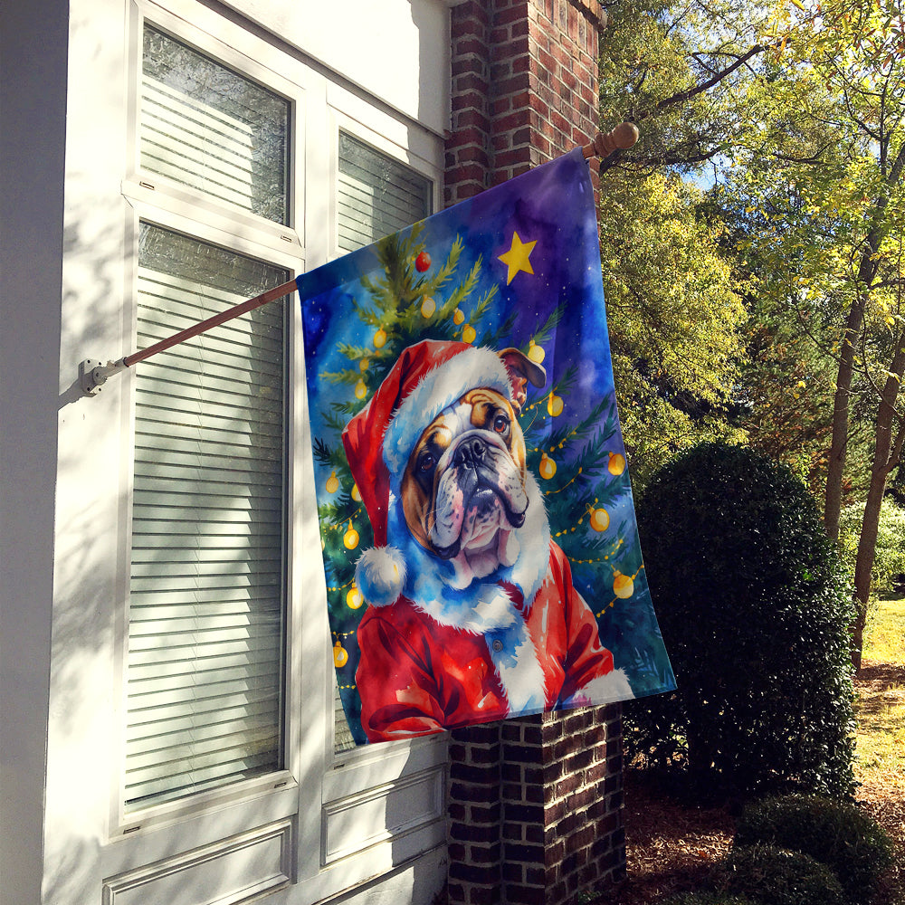 English Bulldog Christmas House Flag