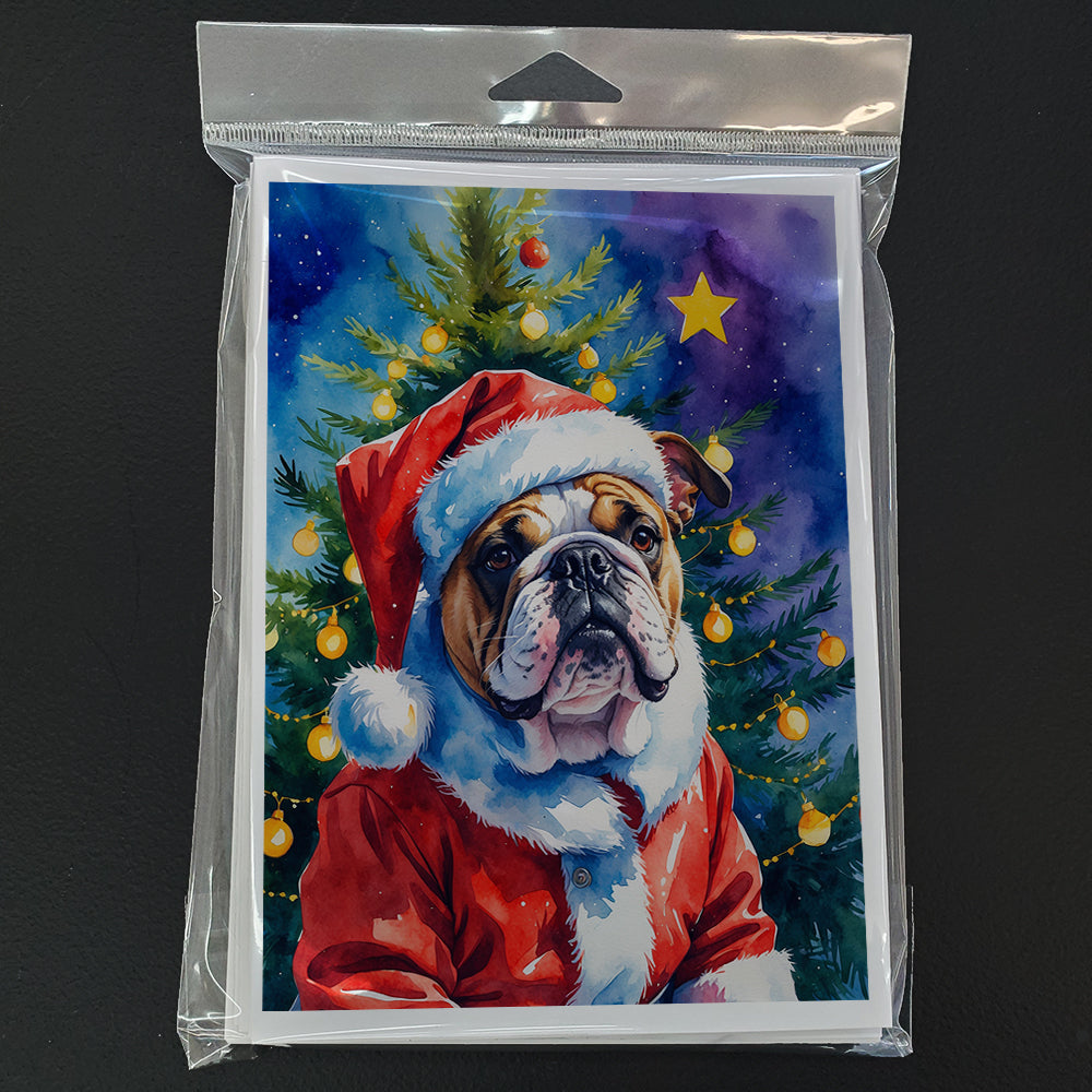 English Bulldog Christmas Greeting Cards Pack of 8