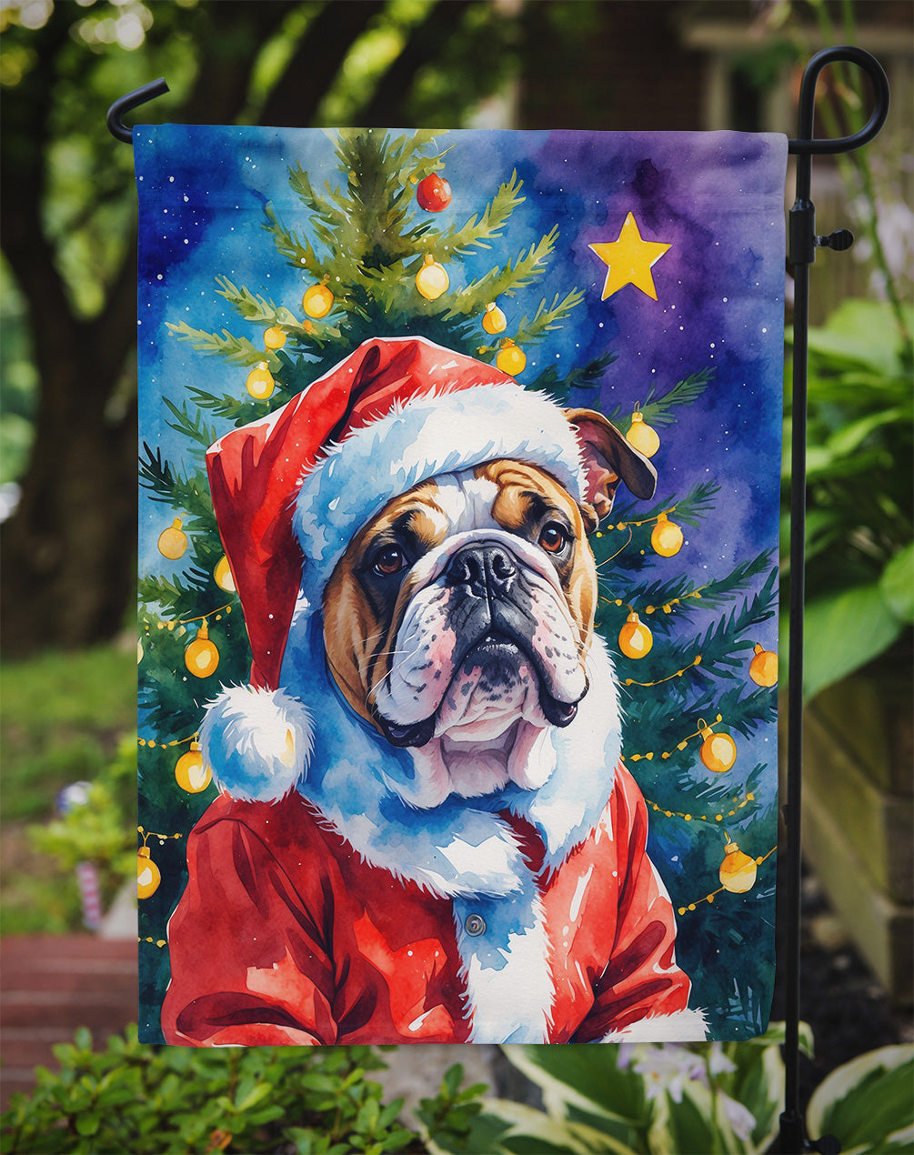 English Bulldog Christmas Garden Flag