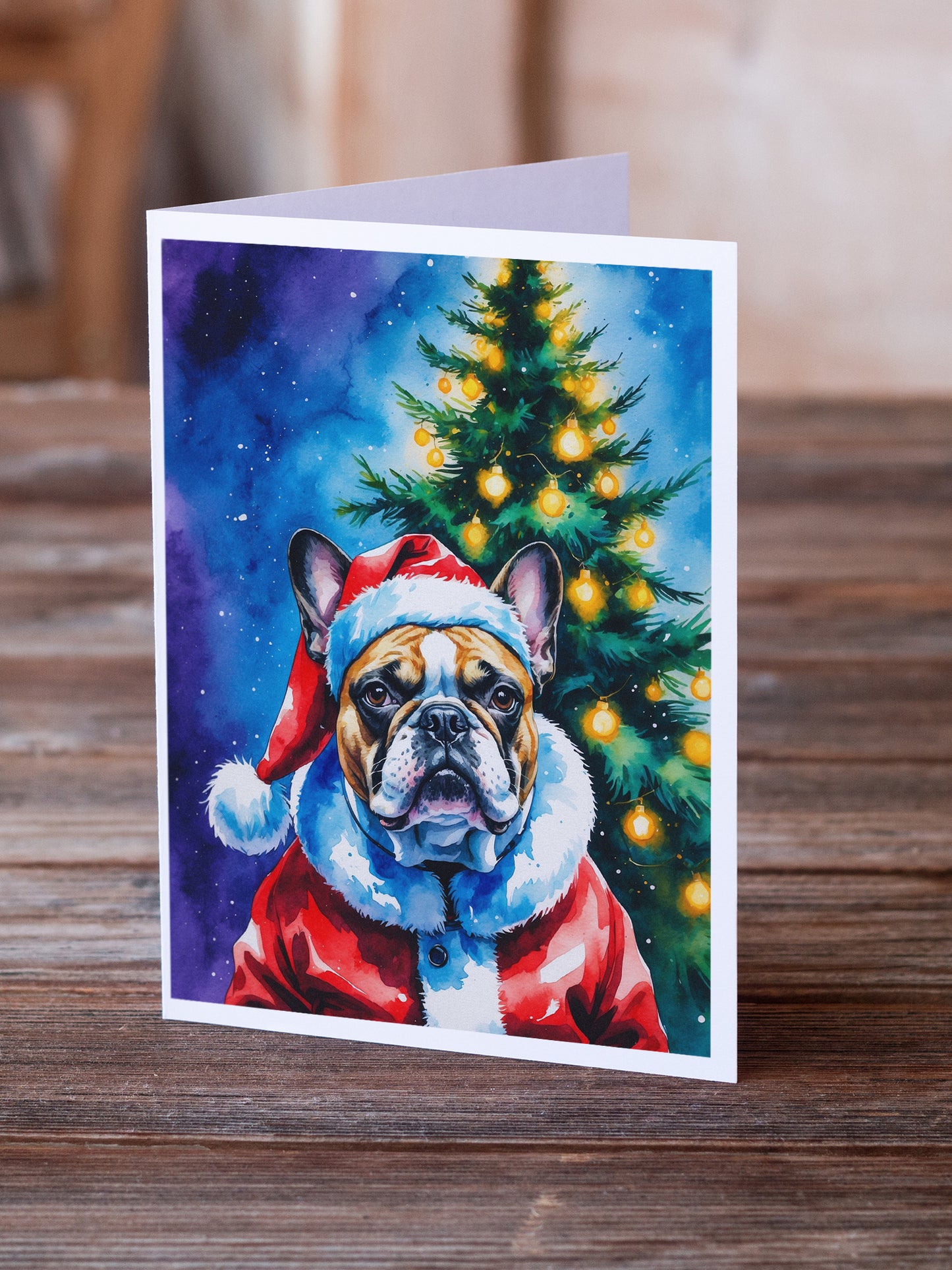 French Bulldog Christmas Greeting Cards Pack of 8