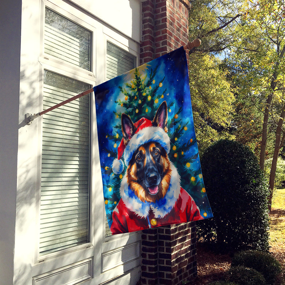 German Shepherd Christmas House Flag