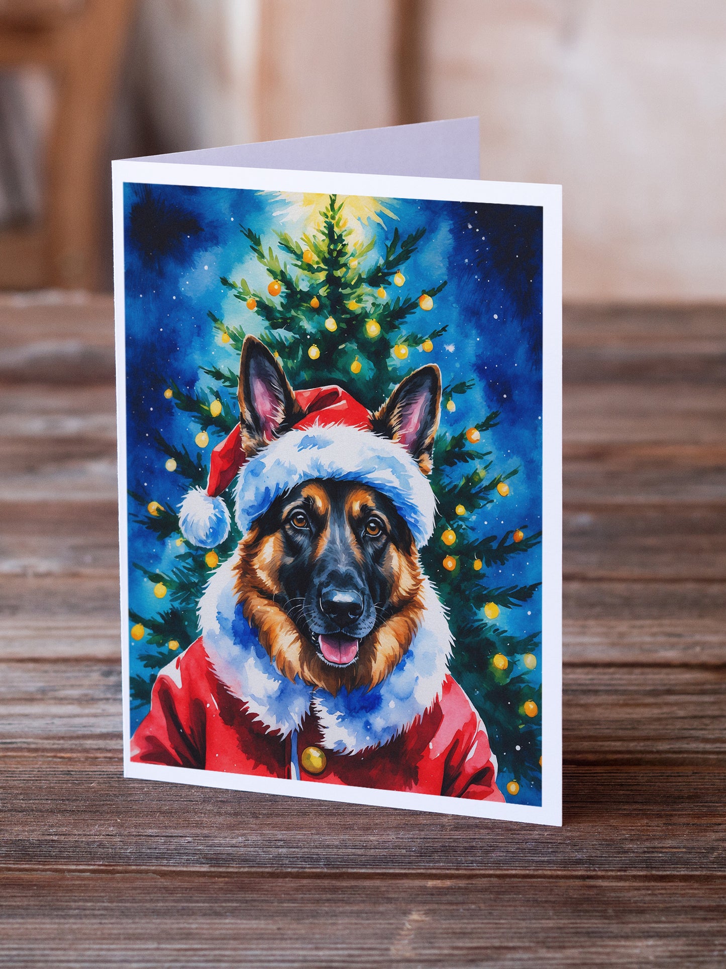 German Shepherd Christmas Greeting Cards Pack of 8