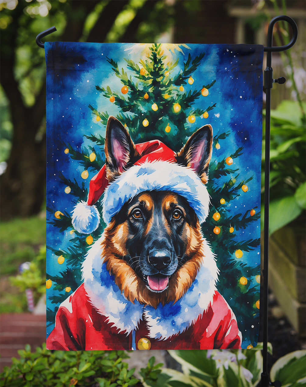 German Shepherd Christmas Garden Flag