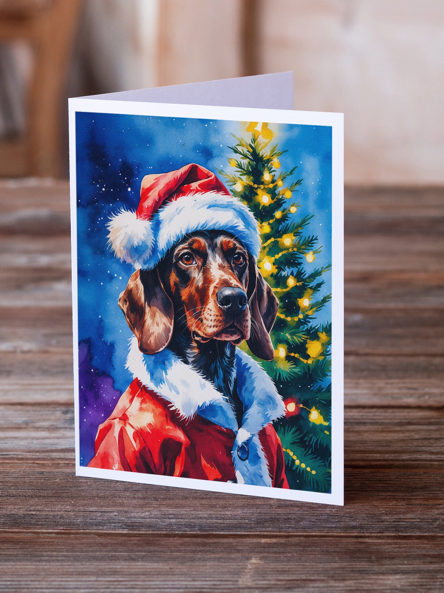 German Wirehaired Pointer Christmas Greeting Cards Pack of 8
