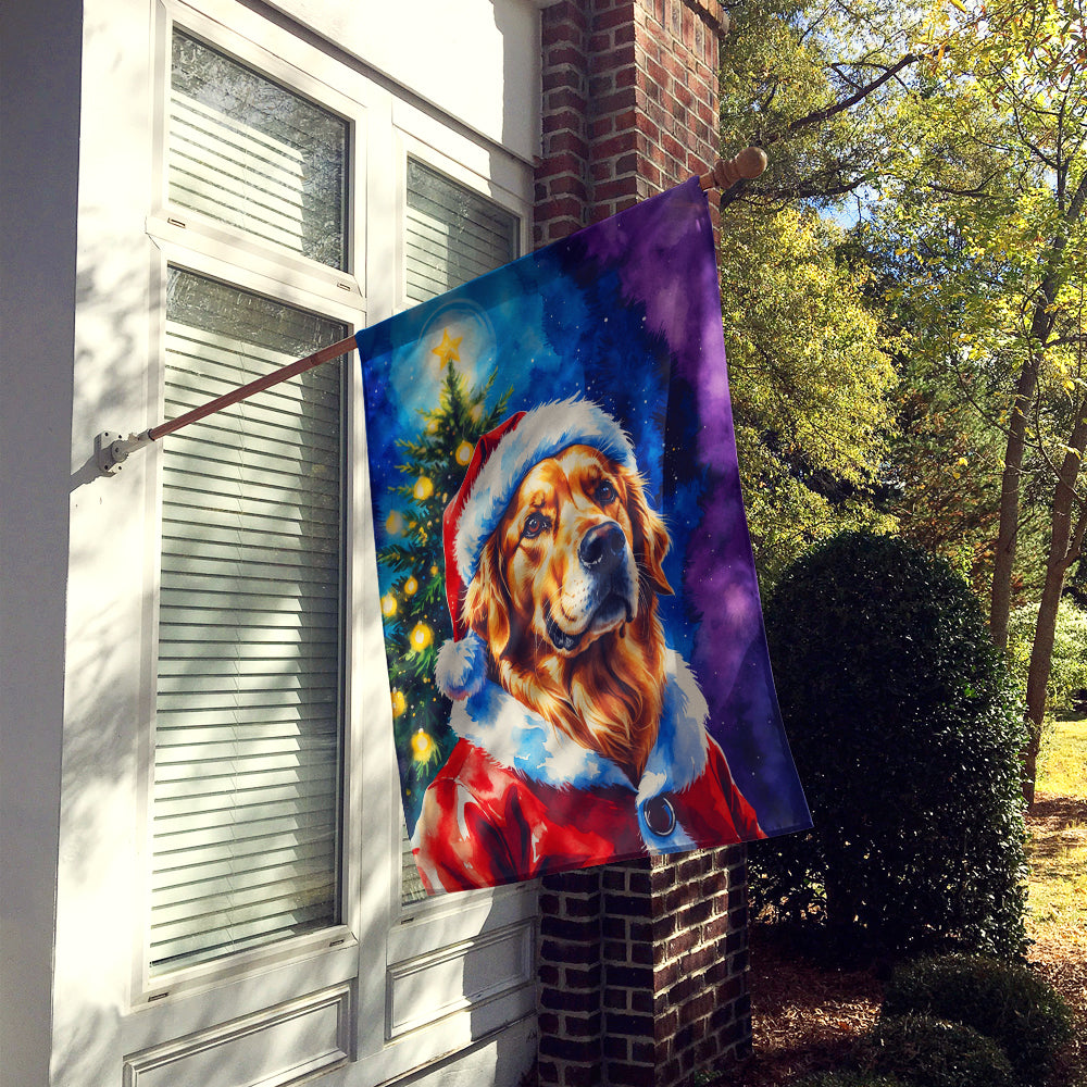 Golden Retriever Christmas House Flag