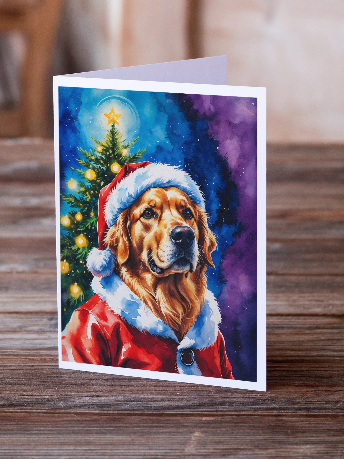 Golden Retriever Christmas Greeting Cards Pack of 8