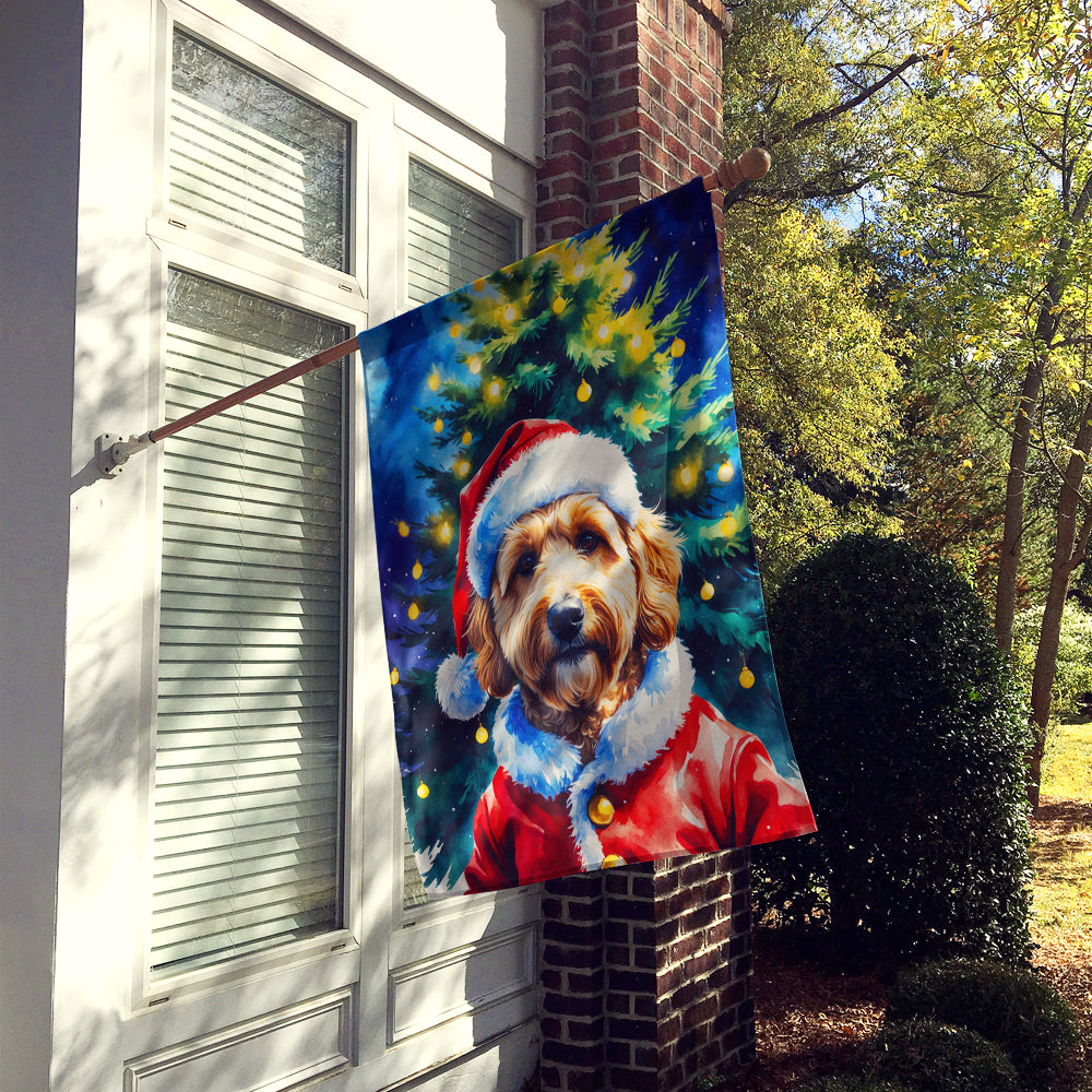 Goldendoodle Christmas House Flag