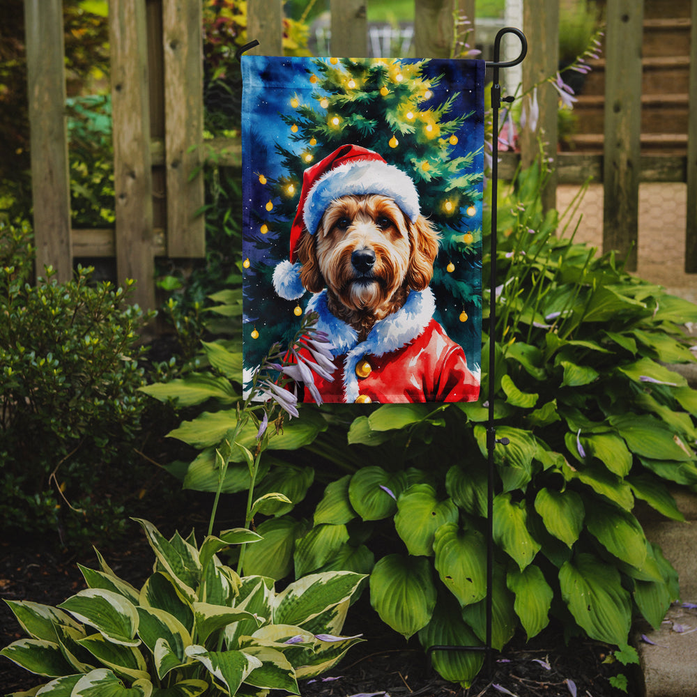 Goldendoodle Christmas Garden Flag