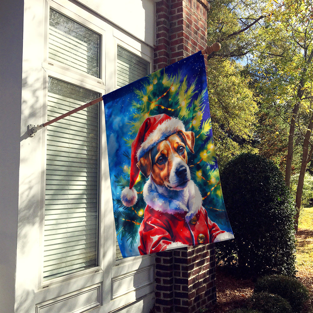 Jack Russell Terrier Christmas House Flag