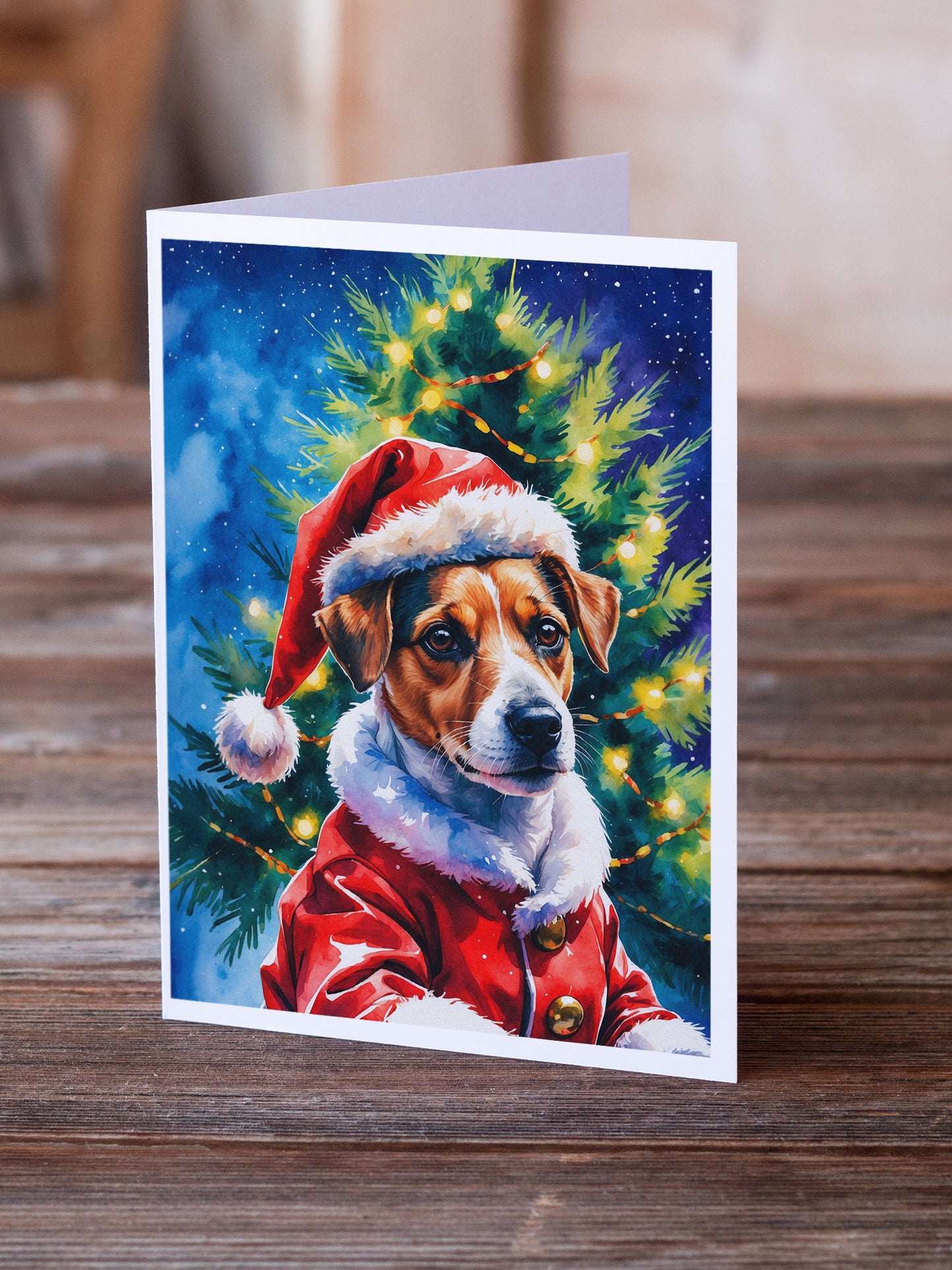 Jack Russell Terrier Christmas Greeting Cards Pack of 8