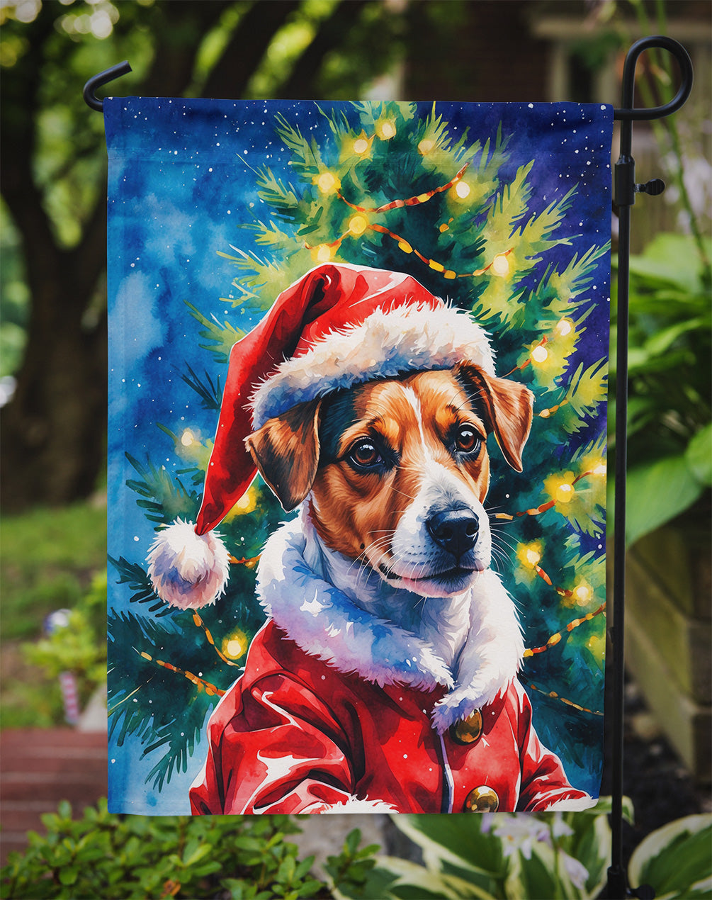 Jack Russell Terrier Christmas Garden Flag