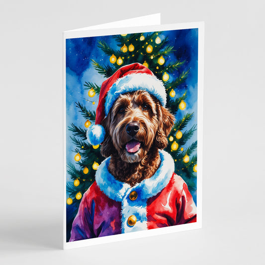 Buy this Chocolate Labradoodle Christmas Greeting Cards Pack of 8