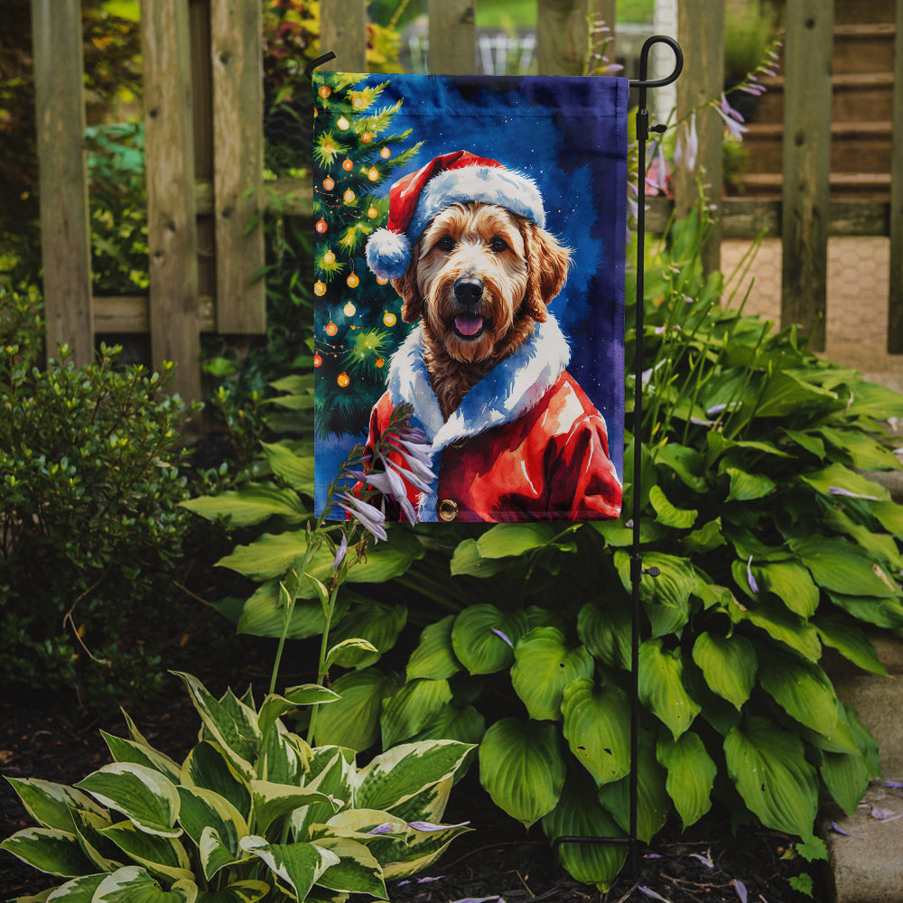 Labradoodle Christmas Garden Flag