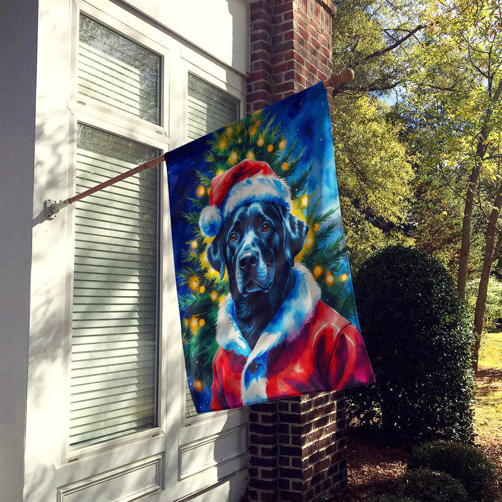 Black Labrador Retriever Christmas House Flag