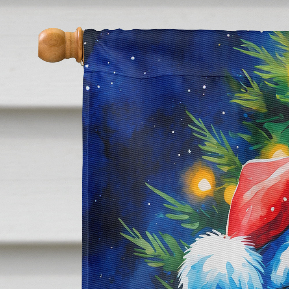 Black Labrador Retriever Christmas House Flag