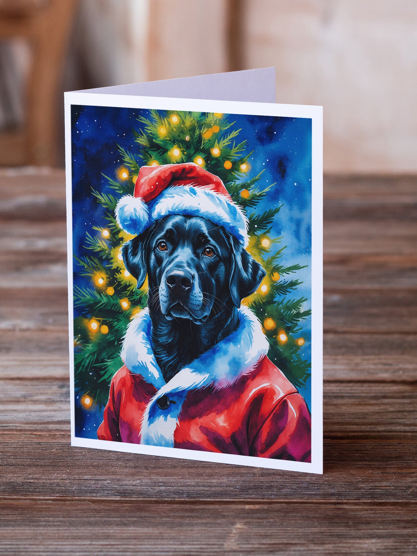 Black Labrador Retriever Christmas Greeting Cards Pack of 8