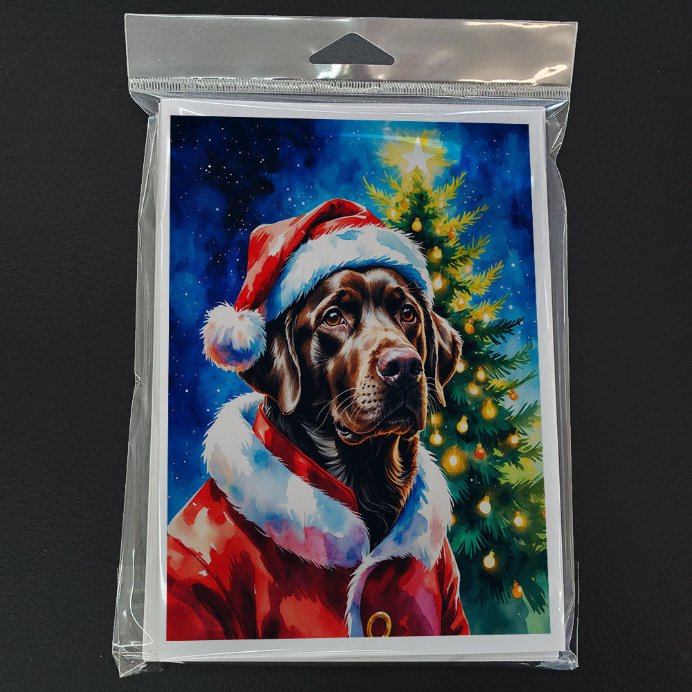 Chocolate Labrador Retriever Christmas Greeting Cards Pack of 8
